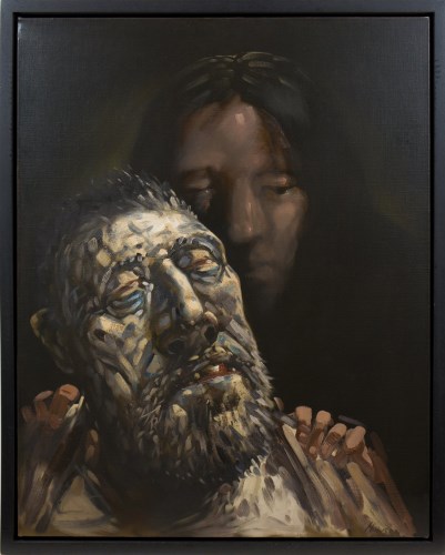 Lot 41 - * PETER HOWSON OBE, LAZARUS oil on canvas,...