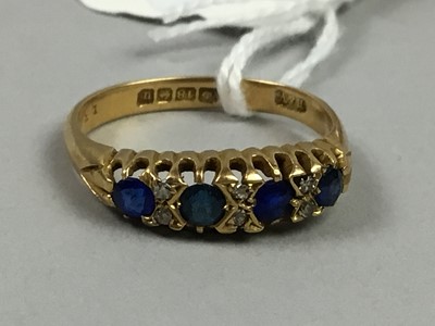 Lot 242 - A SAPPHIRE AND DIAMOND RING AND A POCKET WATCH