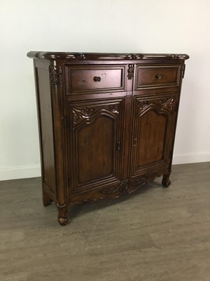 Lot 406 - A STAINED WOOD SIDE CABINET