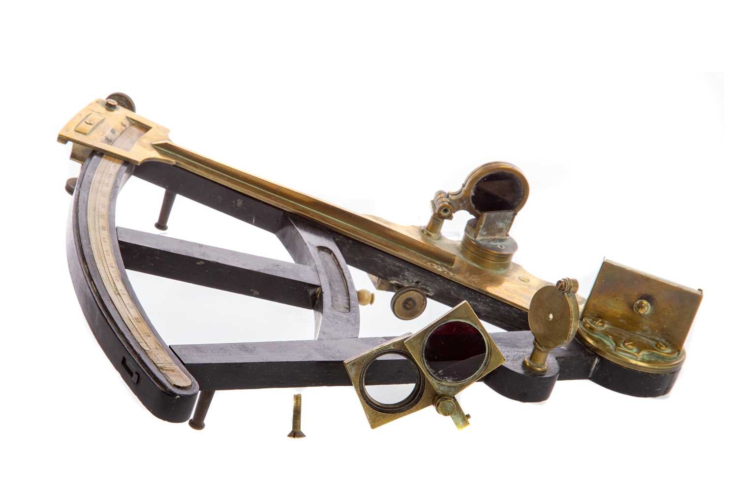 Lot 3 - AN EARLY 20TH CENTURY NAVAL TELESCOPE AND SEXTANT