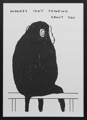 Lot 255 - MONKEY ISN'T THINKING ABOUT YOU, A LITHOGRAPH BY DAVID SHRIGLEY