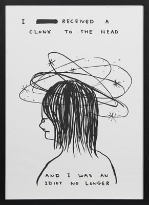 Lot 245 - I'VE RECEIVED A CLONK TO THE HEAD, A LITHOGRAPH BY DAVID SHRIGLEY