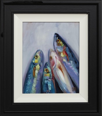 Lot 277 - CATCH OF THE DAY, AN OIL BY ZHANNA PECHUGINA