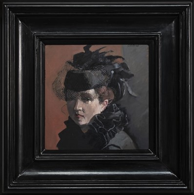 Lot 284 - LESS THAN AMUSED, AN OIL BY SANDIE GARDNER