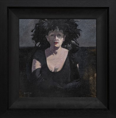 Lot 286 - FEATHERED HAT AND CAST SHADOWS, AN OIL BY SANDIE GARDNER