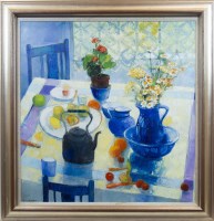 Lot 53 - * MARY GALLAGHER, KITCHEN TABLE TOP oil on...