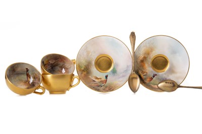 Lot 389 - A ROYAL WORCESTER COFFEE SET BY JAMES STINTON