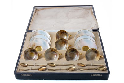 Lot 389 - A ROYAL WORCESTER COFFEE SET BY JAMES STINTON