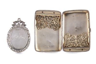 Lot 158 - A VICTORIAN SILVER MEDAL AND CIGARETTE CASE