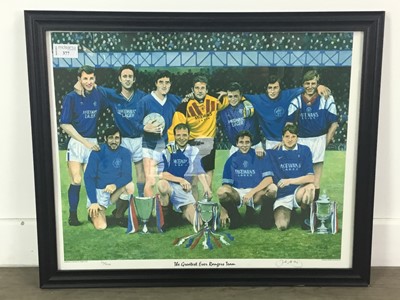 Lot 377 - 'THE GREATEST EVER RANGERS TEAM' SIGNED LIMITED EDITION PRINT AFTER JOHN BOYD