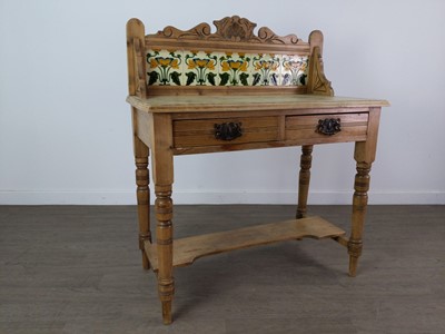 Lot 454 - A VICTORIAN WASH STAND WITH TILE BACK