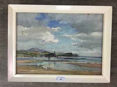 Lot 60 - ON THE SHORE, OIL ON CANVAS