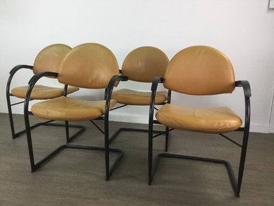 Lot 390 - A SET OF FOUR POST MODERN DINING CHAIRS BY MARIO BELLINI