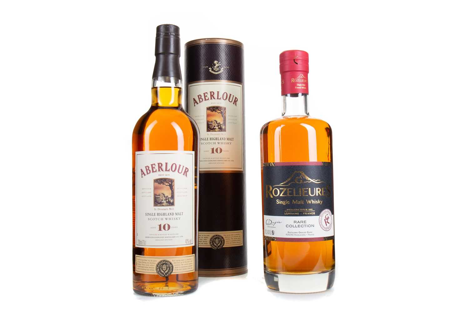 Lot 20 - ABERLOUR 10 YEAR OLD AND ROZELIEURES RARE COLLECTION FRENCH SINGLE MALT