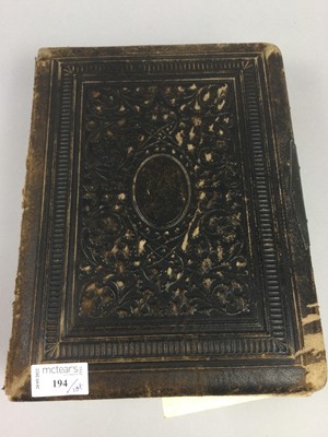 Lot 194 - A VINTAGE PHOTOGRAPH ALBUM AND OTHER ITEMS