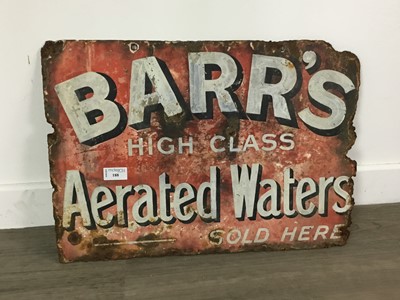 Lot 188 - A BARR'S AERATED WATERS ENAMEL SIGN