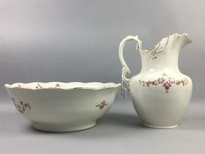 Lot 34 - A DEVONWARE WASH BASIN, EWER AND TOOTHBRUSH HOLDER