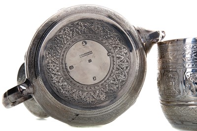 Lot 170 - A VICTORIAN SILVER 'ZODIAC' THREE PIECE TEA SERVICE