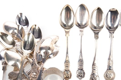 Lot 172 - TWELVE SILVER BULLDOG CLUB SPOONS AND OTHER SILVER