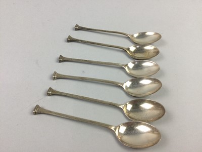 Lot 27 - A LOT OF TWO SETS OF SIX SILVER TEASPOONS