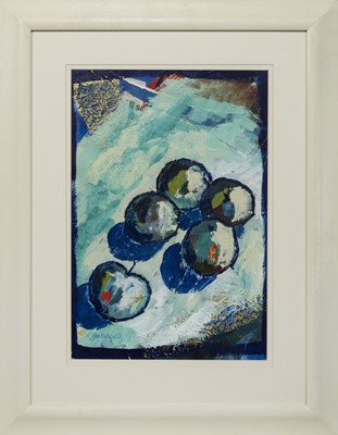 Lot 3 - EXPRESSIONS OF APPLES, A MIXED MEDIA BY JANE DUCKFIELD