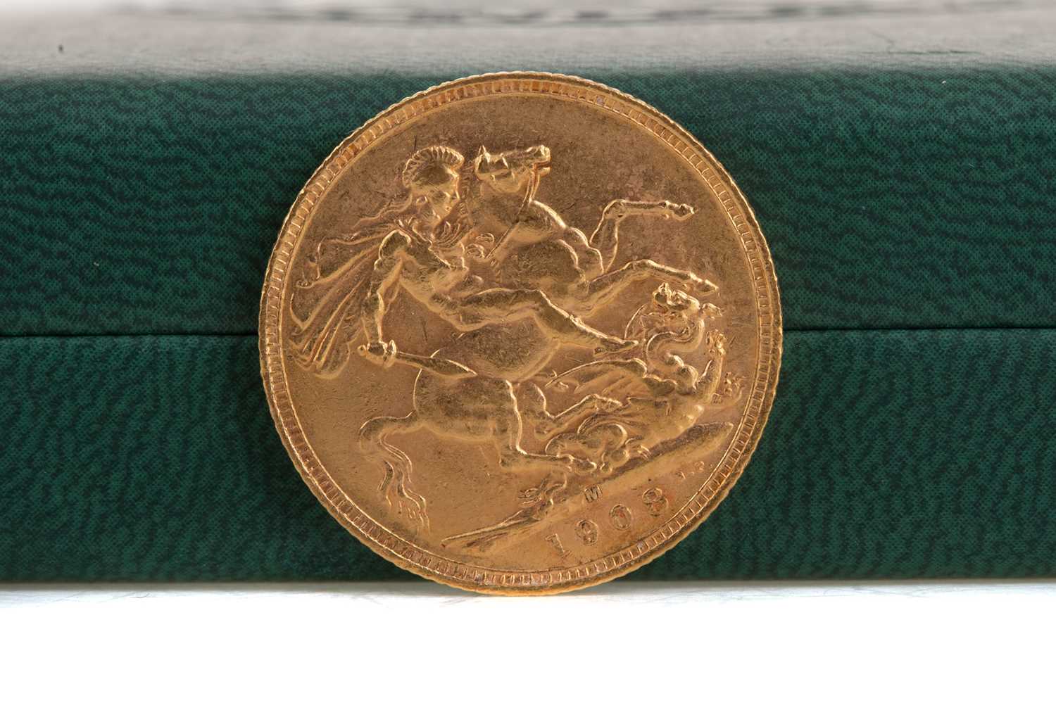Lot 5 - AN EDWARD VII SOVEREIGN DATED 1908
