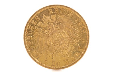 Lot 21 - A PRUSSIAN GOLD 20 MARK DATED 1911
