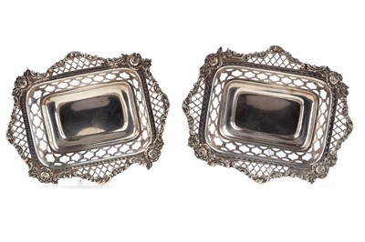 Lot 176 - A PAIR OF VICTORIAN SILVER BONBON DISHES