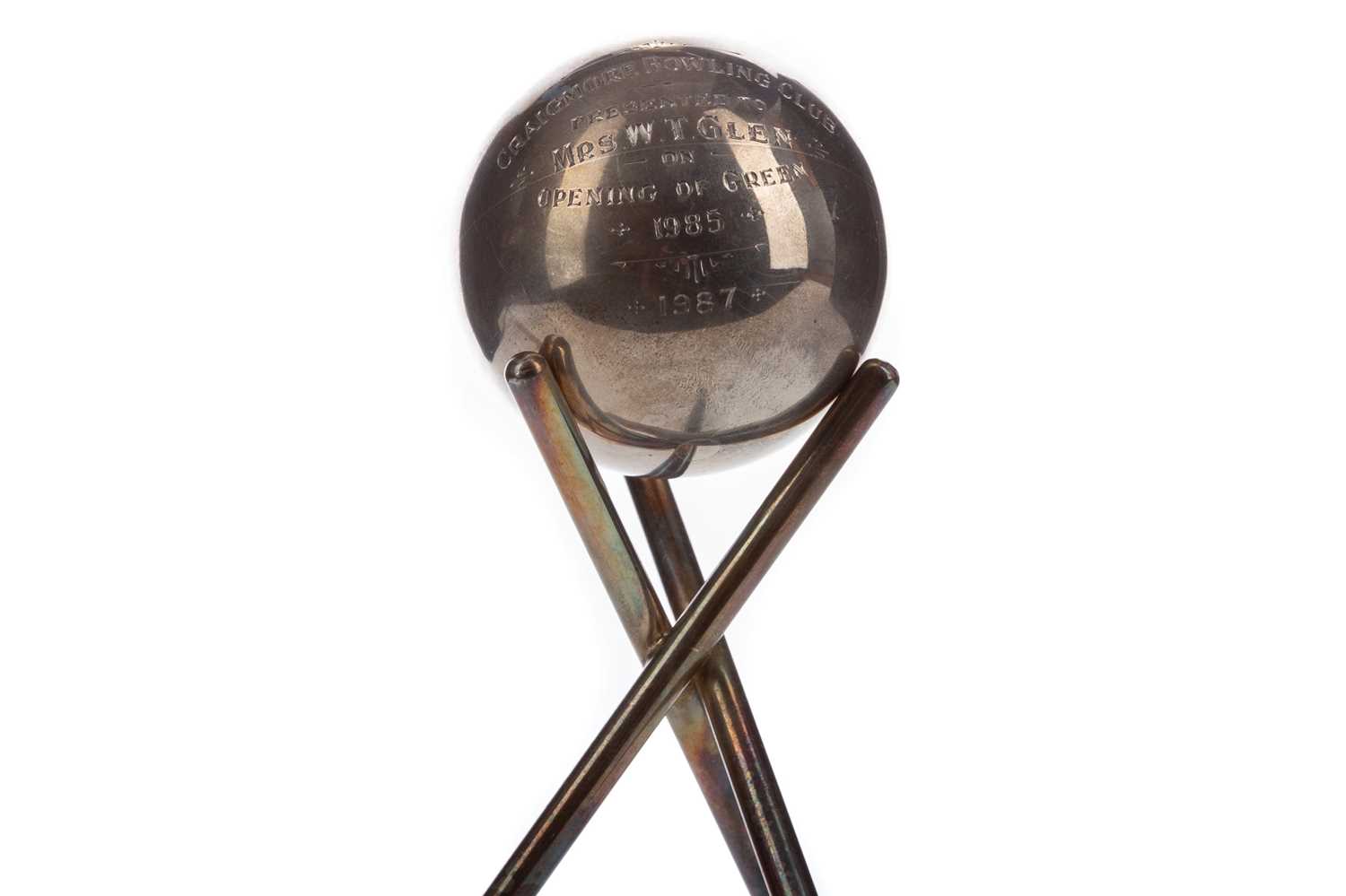 Lot 1523 - A SILVER PRESENTATION BOWLING JACK