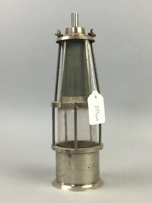 Lot 253 - A PLATED MINERS LAMP AND OTHER PLATED WARE