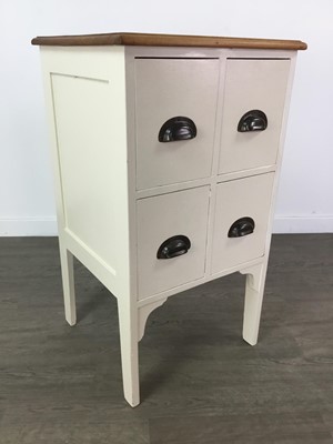 Lot 247 - A MODERN WHITE PAINTED CABINET AND A CHEST OF DRAWERS