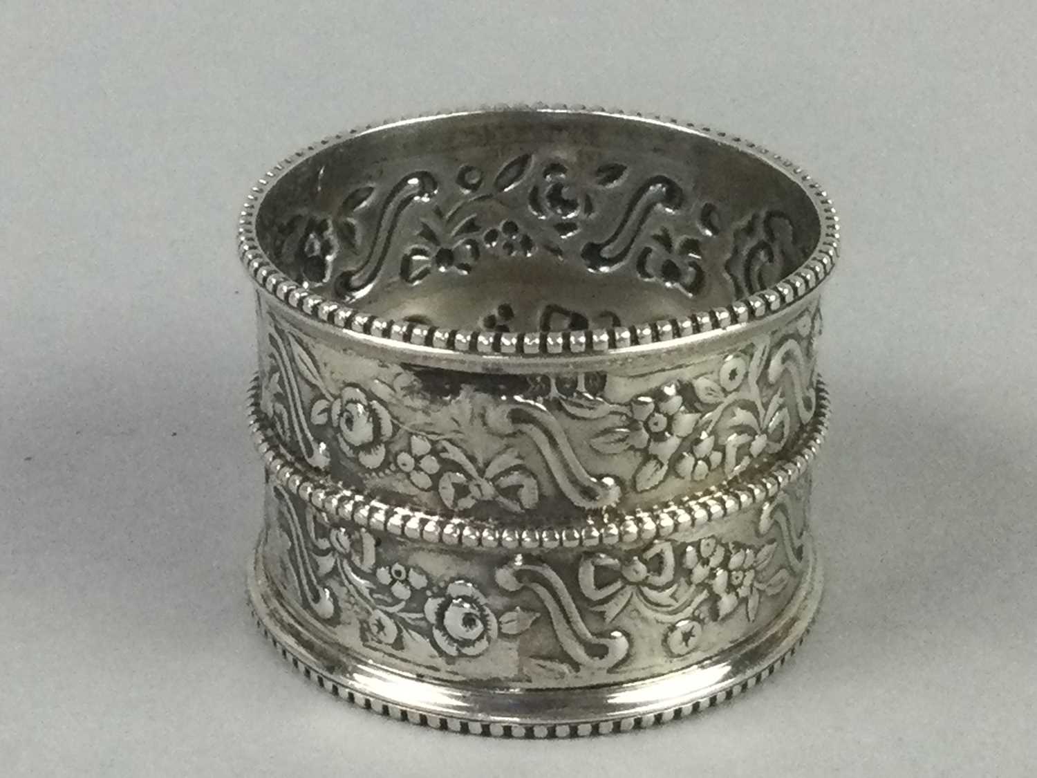 Lot 73 - A LOT OF SIX SILVER NAPKIN RINGS