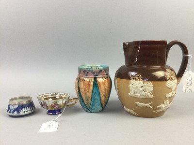 Lot 77 - A ROYAL DOULTON EGYPTIAN REVIVAL VASE AND OTHER CERAMICS