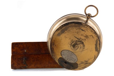 Lot A EARLY 19TH CENTURY ANEROID BAROMETER AND FAHRENHEIT THERMOMETER
