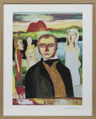 Lot 5 - THE PORTRAIT OF SIR WALTER SCOTT, A SIGNED LIMITED EDITION LITHOGRAPH BY JOHN BELLANY