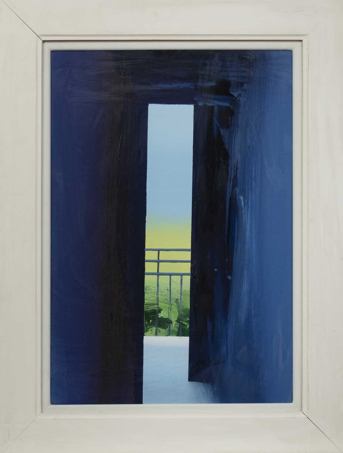 Lot 1 - THE BLUE DOOR, AN OIL BY CHRIS BUSHE RSW