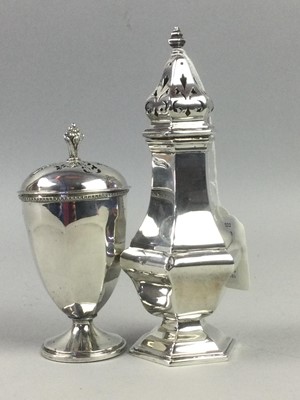 Lot 147 - A LOT OF TWO SILVER SUGAR CASTERS