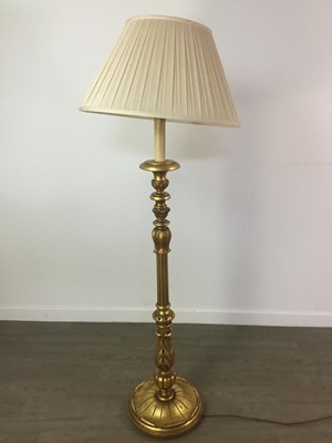 Lot 159 - A LACQUERED CHINOISERIE STANDARD LAMP ALONG WITH ANOTHER LAMP