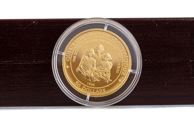 Lot 56 - THE 1995 COOK ISLANDS QUEEN ELIZABETH THE QUEEN MOTHER 'LADY OF THE CENTURY' GOLD PROOF FIFTY DOLLAR COIN