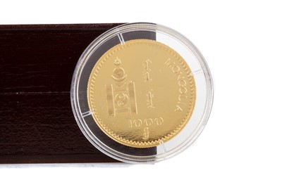 Lot 57 - THE 1999 MONGOLIA GOLD PROOF 1000 TUKRIGH COIN