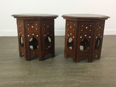 Lot 276 - A LOT OF FOUR INDIAN INLAID FOLDING TABLES