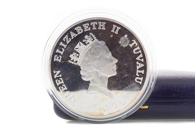 Lot 68 - THE 1996 TUVALU QUEEN ELIZABETH THE QUEEN MOTHER 'LADY OF THE CENTURY' SILVER PROOF TWENTY DOLLAR COIN