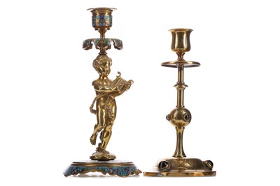 Lot 744 - TWO LATE 19TH CENTURY CANDLESTICKS