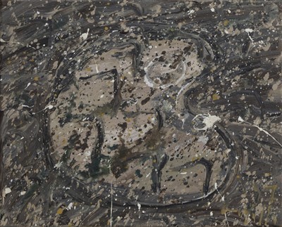 Lot 450A - PALLETE-SCAPE WITH BLACK NO.2, AN ACRYLIC BY BOB CARGILL