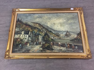 Lot 285 - CONTINENTAL STREET SCENE, AN OIL