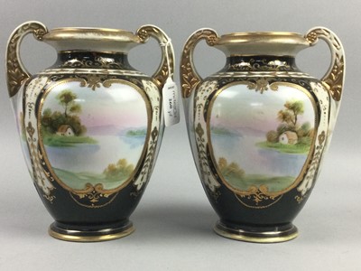 Lot 260 - A PAIR OF EARLY 20TH CENTURY NORITAKE VASES