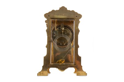 Lot A FINE LATE 19TH CENTURY FRENCH BRASS AND CHAMPLEVE ENAMEL MANTEL CLOCK