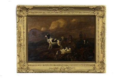 Lot 321 - HUNTING DOGS, AN OIL BY JAMES WARD