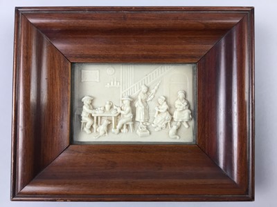 Lot 329 - A 19TH CENTURY FRENCH DIEPPE IVORY PANEL