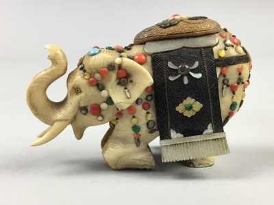 Lot 332 - A LOT OF TWO IVORY ELEPHANTS